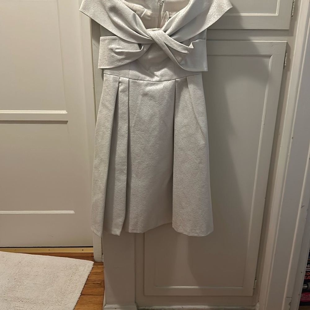 Elegant Silver Strapless Dress